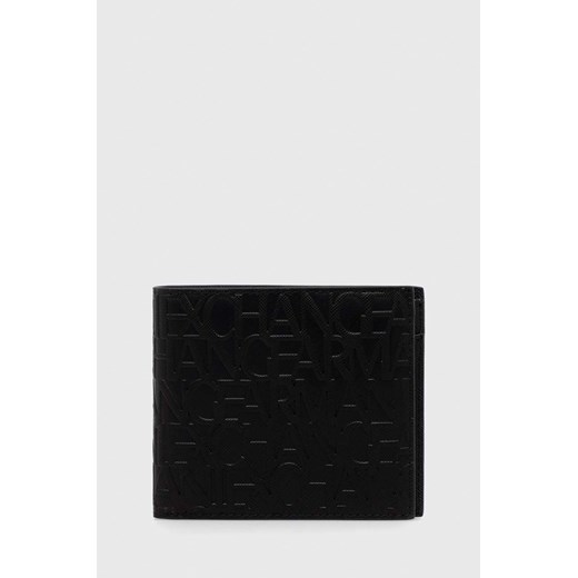 Armani Exchange portfel męski kolor czarny ze sklepu ANSWEAR.com w kategorii Portfele męskie - zdjęcie 148300133
