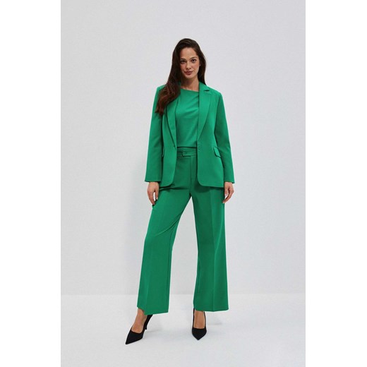 Spodnie z szerokimi nogawkami zielona ze sklepu Moodo.pl w kategorii Spodnie damskie - zdjęcie 148302704