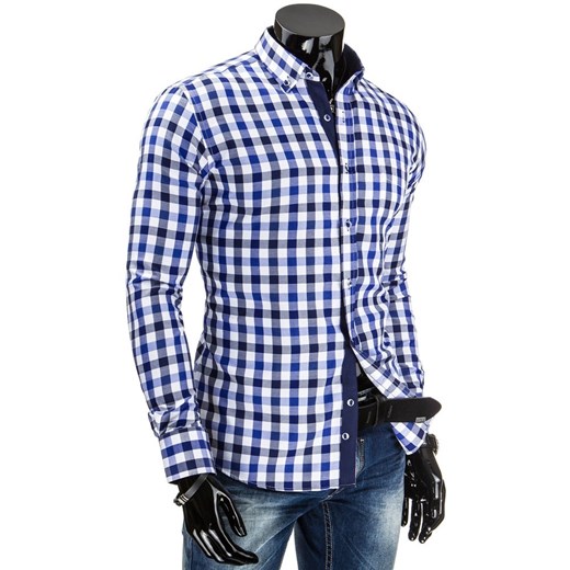 Koszula z długim rękawem (dx0668) dstreet niebieski bawełniane