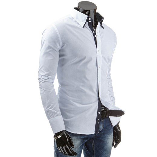 Koszula z długim rękawem (dx0689) - Biały dstreet niebieski bawełniane