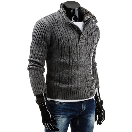 Sweter (wx0505) dstreet szary akryl
