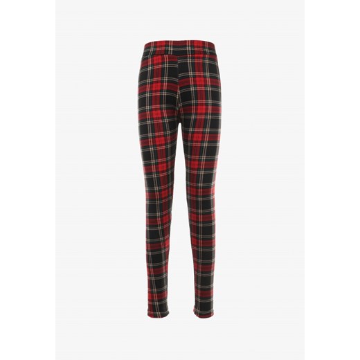 Czerwono-Czarne Legginsy Tas ze sklepu Born2be Odzież w kategorii Spodnie dziewczęce - zdjęcie 148316882