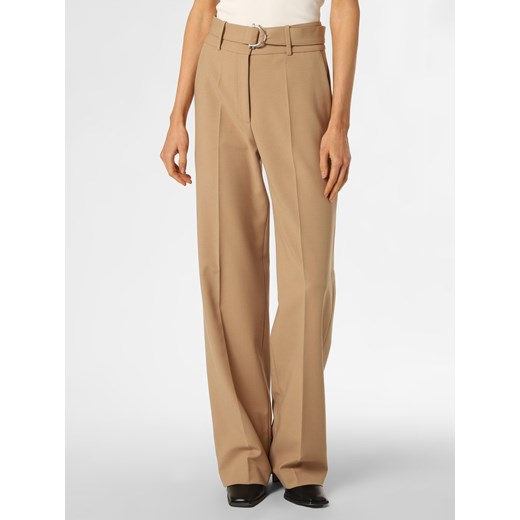 HUGO Spodnie Kobiety Sztuczne włókno beżowy jednolity ze sklepu vangraaf w kategorii Spodnie damskie - zdjęcie 148318090