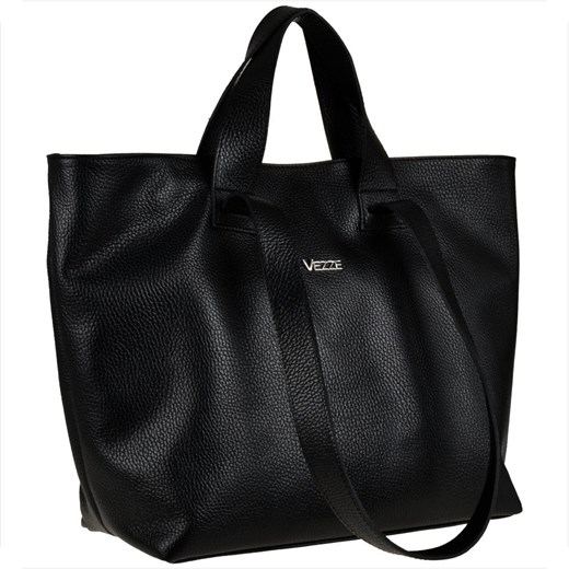 Vezze torba skórzana shopper bag czarna na ramię i do ręki ze sklepu melon.pl w kategorii Torby Shopper bag - zdjęcie 148328943