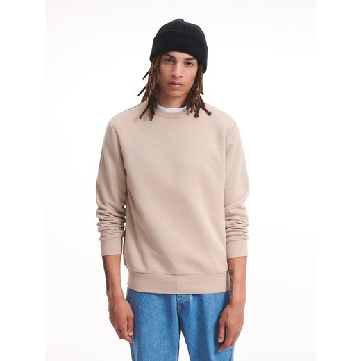 Reserved - Gładka bluza z bawełną - Beżowy Reserved L Reserved