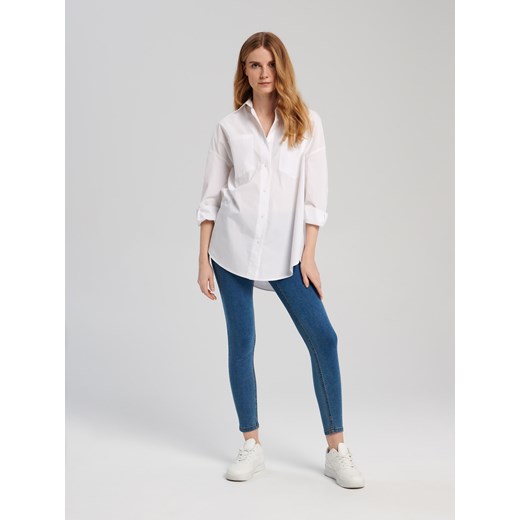 Sinsay - Jeansy skinny mid waist - Niebieski Sinsay 42 Sinsay