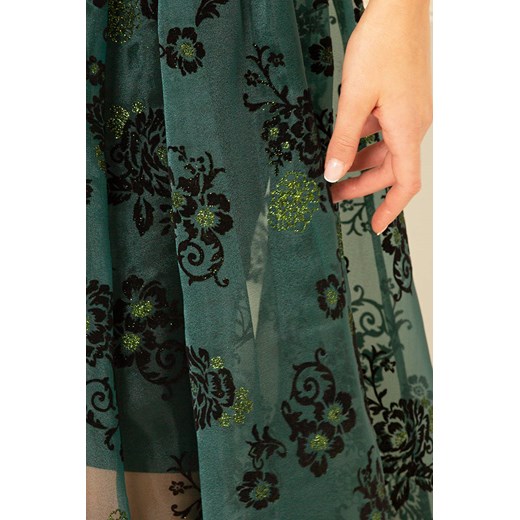 Zielona spódnica z organzy z ozdobnym haftem Daphne Lidia Kalita S Lidia Kalita
