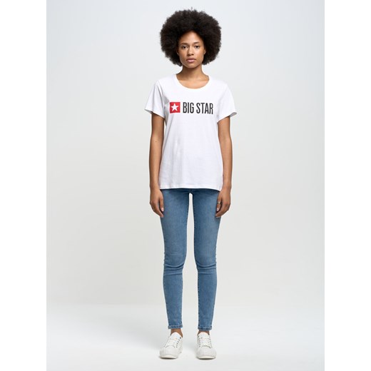 Koszulka damska z logo biała Risma 101 ze sklepu Big Star w kategorii Bluzki damskie - zdjęcie 148367064
