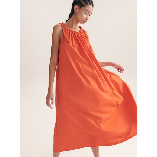 Reserved - Bawełniana sukienka - Pomarańczowy Reserved M/L promocja Reserved