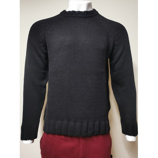 Sweter męski - Olo - czarny melanż - wełna - M ze sklepu Swetry Lasota w kategorii Swetry męskie - zdjęcie 148384041