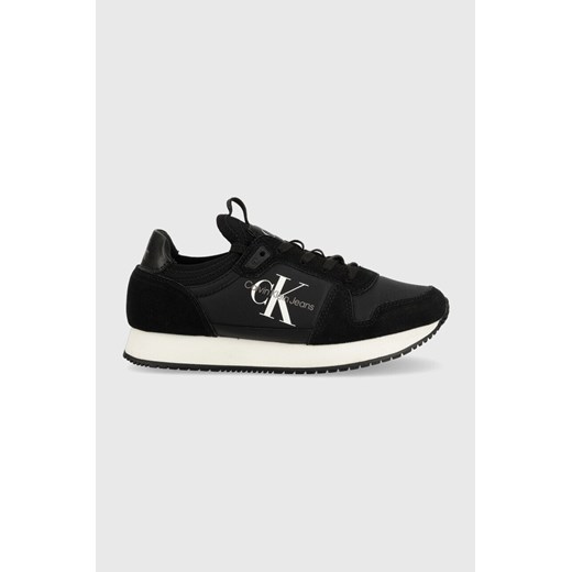 Calvin Klein Jeans sneakersy YW0YW00840 RUNNER SOCK LACEUP NY-LTH W kolor czarny YW0YW00840 ze sklepu ANSWEAR.com w kategorii Buty sportowe damskie - zdjęcie 148387732