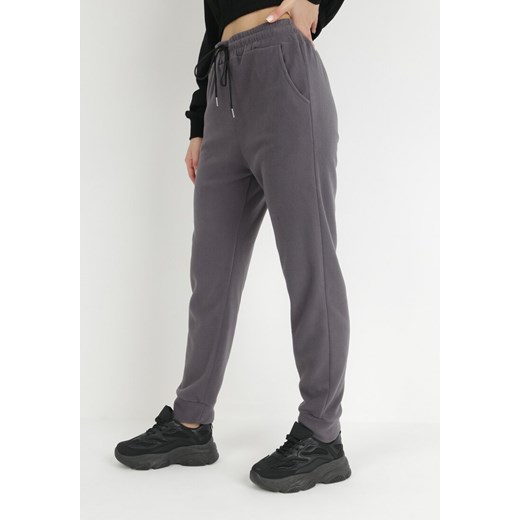 Szare Spodnie Dresowe z Gumką w Pasie Shimbi ze sklepu Born2be Odzież w kategorii Spodnie damskie - zdjęcie 148389674