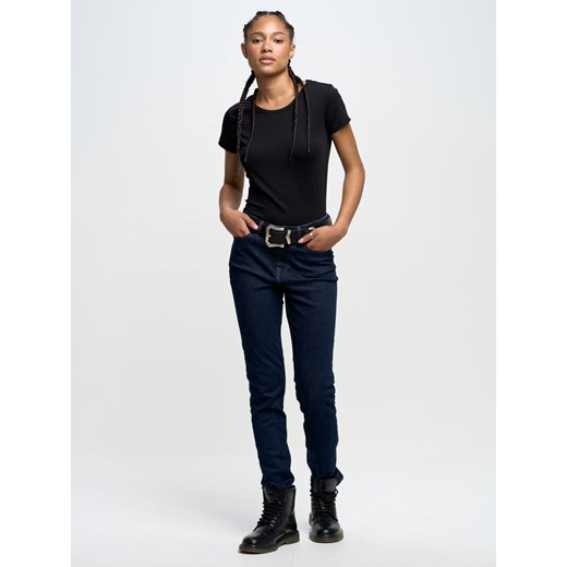 Koszulka damska z bawełny supima czarna Supiclassica 906 ze sklepu Big Star w kategorii Bluzki damskie - zdjęcie 148389891
