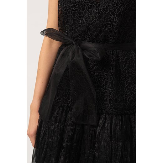 Czarna sukienka z gipiury bez rękawów Glorya Lidia Kalita L Lidia Kalita