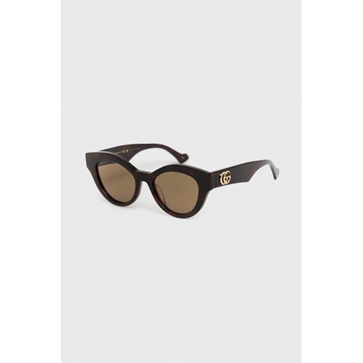 Gucci okulary przeciwsłoneczne damskie kolor brązowy ze sklepu ANSWEAR.com w kategorii Okulary przeciwsłoneczne damskie - zdjęcie 148410632