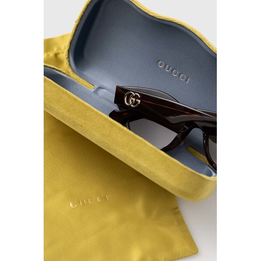 Gucci okulary przeciwsłoneczne damskie kolor brązowy Gucci 51 ANSWEAR.com