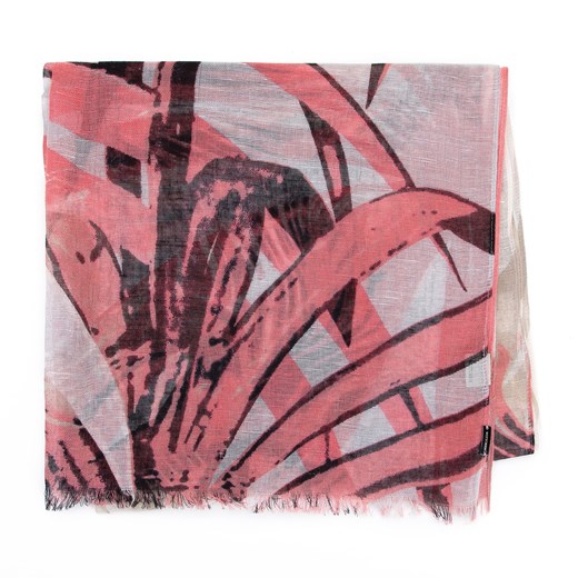 Damski szal w egzotyczny wzór różowo-beżowy ze sklepu WITTCHEN w kategorii Szaliki i chusty damskie - zdjęcie 148434262