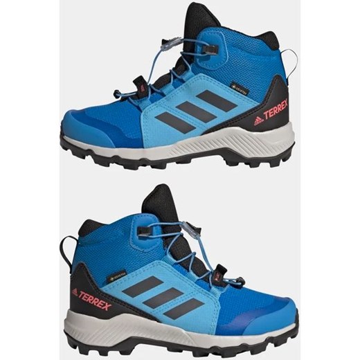 Buty trekkingowe dziecięce Adidas sznurowane niebieskie z tkaniny 