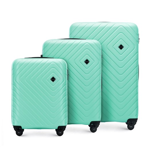 Zestaw walizek z ABS-u z geometrycznym tłoczeniem Wittchen okazyjna cena WITTCHEN