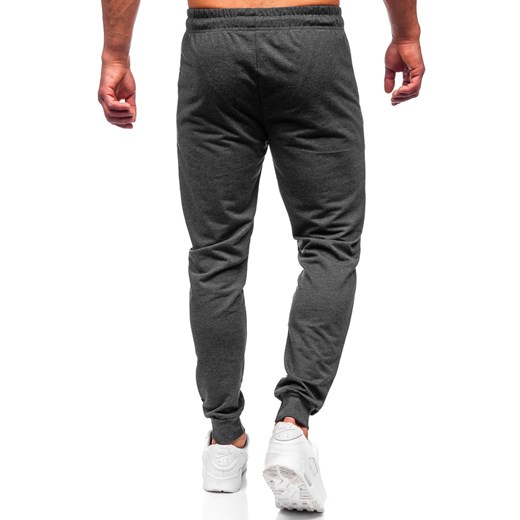 Grafitowe spodnie męskie joggery dresowe Denley JX5003 M okazja Denley