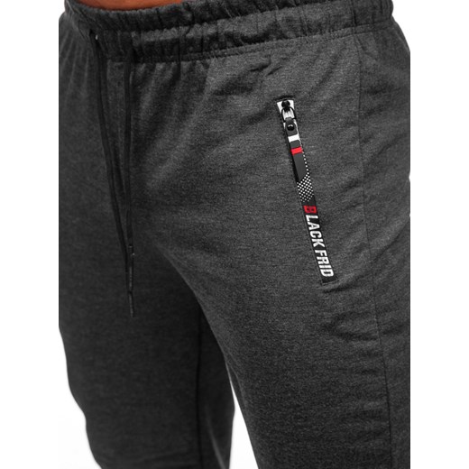 Grafitowe spodnie męskie joggery dresowe Denley JX5003 XL okazyjna cena Denley