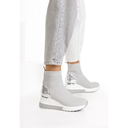 Szare sneakersy na koturnie Ketlen ze sklepu Zapatos w kategorii Buty sportowe damskie - zdjęcie 148524791