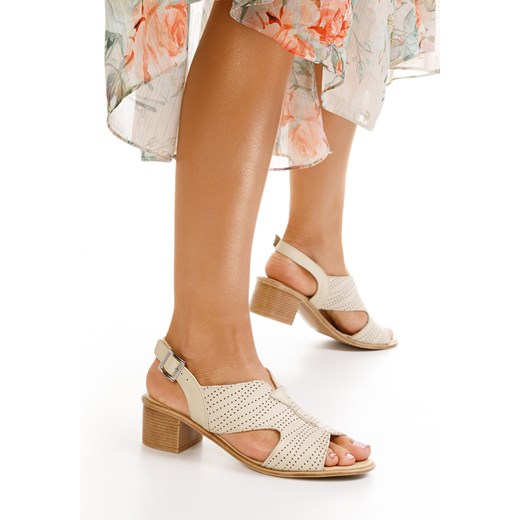 Beżowe sandały na słupku Jessica Zapatos 38 promocja Zapatos