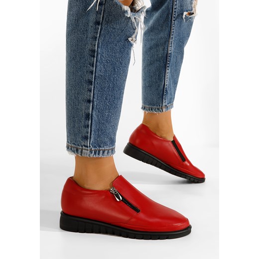 Czerwone półbuty damskie skórzane Vichy ze sklepu Zapatos w kategorii Półbuty damskie - zdjęcie 148526221