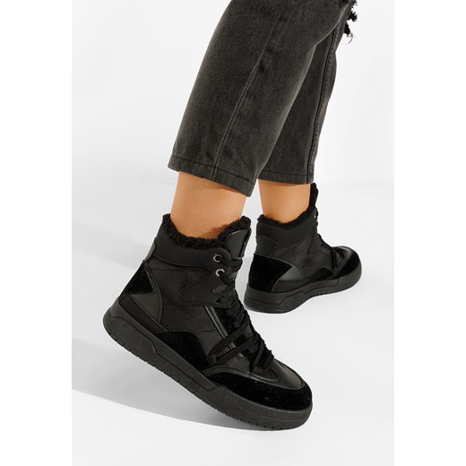 Czarne zimowe sneakersy damskie Kaleria ze sklepu Zapatos w kategorii Buty sportowe damskie - zdjęcie 148526741