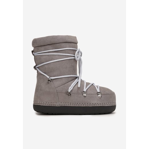 Szare Śniegowce Ocieplane Geki Renee 38 okazja renee.pl