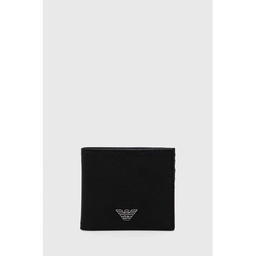 Emporio Armani portfel męski kolor czarny ze sklepu ANSWEAR.com w kategorii Portfele męskie - zdjęcie 148566074