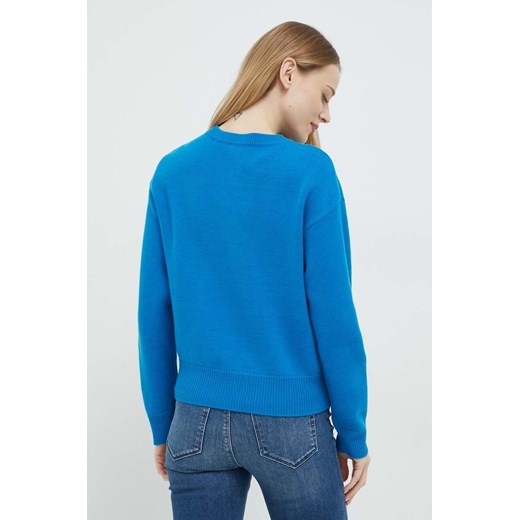 Pinko sweter wełniany damski kolor niebieski Pinko XS ANSWEAR.com