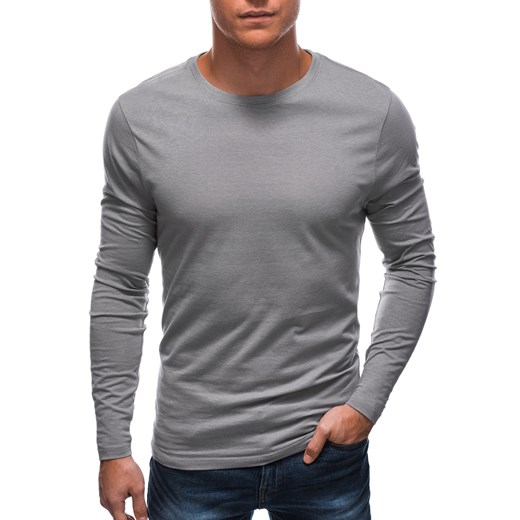 Longsleeve męski bez nadruku EM-LSBL-0103 - szary ze sklepu Edoti w kategorii T-shirty męskie - zdjęcie 148566501