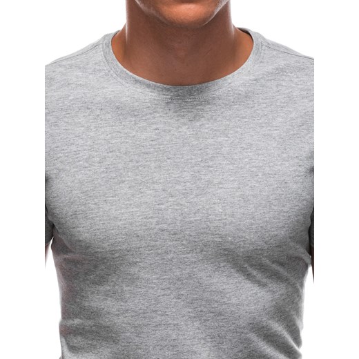 T-shirt męski basic 1683S - szary/melanżowy Edoti.com XL promocyjna cena Edoti