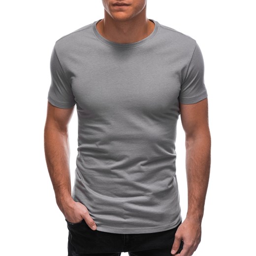 T-shirt męski basic EM-TSBS-0100 - szary ze sklepu Edoti w kategorii T-shirty męskie - zdjęcie 148567351