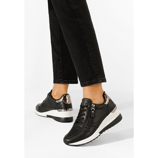 Czarne sneakersy damskie Rafina ze sklepu Zapatos w kategorii Buty sportowe damskie - zdjęcie 148585384