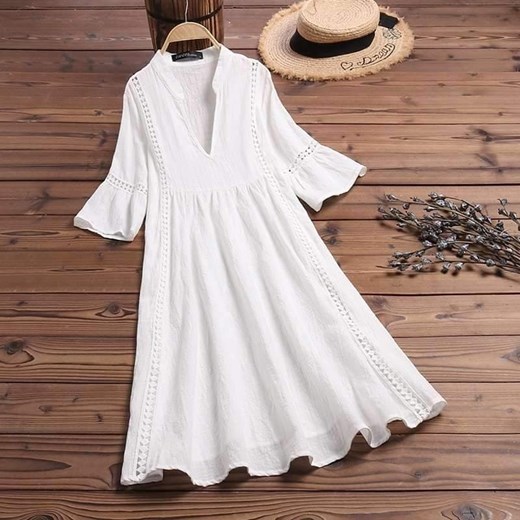 Bawełniana Sukienka Boho ze sklepu ParinePL w kategorii Sukienki - zdjęcie 148585450
