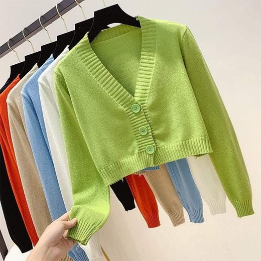 Bawełniany Zapinany Sweter ze sklepu ParinePL w kategorii Swetry damskie - zdjęcie 148586221