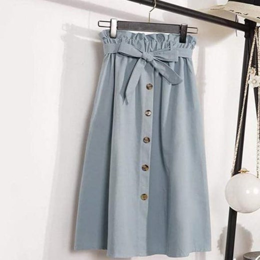 Rozkloszowana Spódnica Na Guziki ze sklepu ParinePL w kategorii Spódnice - zdjęcie 148586503