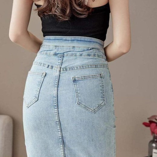 Jeansowa Spódnica Z Rozcięciem Parine.pl XL ParinePL