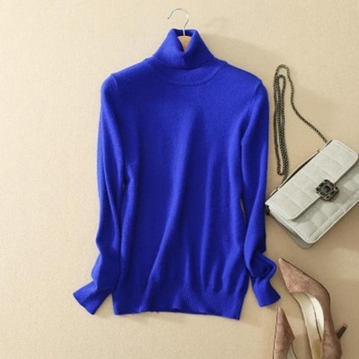 Minimalistyczny Sweter Z Golfem ze sklepu ParinePL w kategorii Swetry damskie - zdjęcie 148590674