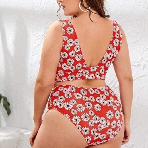 Dwuczęściowy Strój Kąpielowy Plus Size W Kwiatki Parine.pl 3XL ParinePL