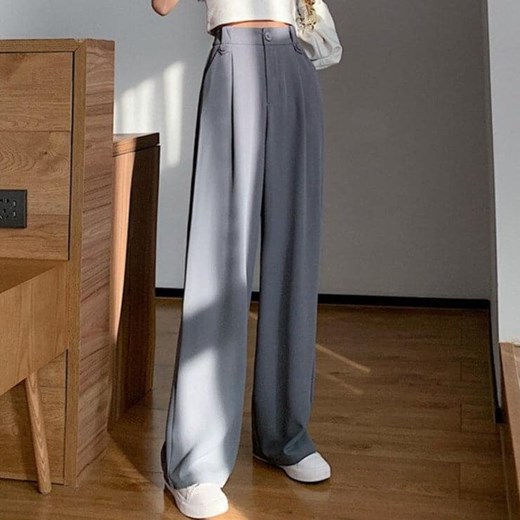 Szerokie Spodnie Z Wysokim Stanem ze sklepu ParinePL w kategorii Spodnie damskie - zdjęcie 148592423