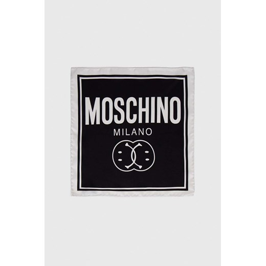 Moschino poszetka jedwabna x Smiley kolor czarny ze sklepu ANSWEAR.com w kategorii Poszetki i butonierki - zdjęcie 148598363