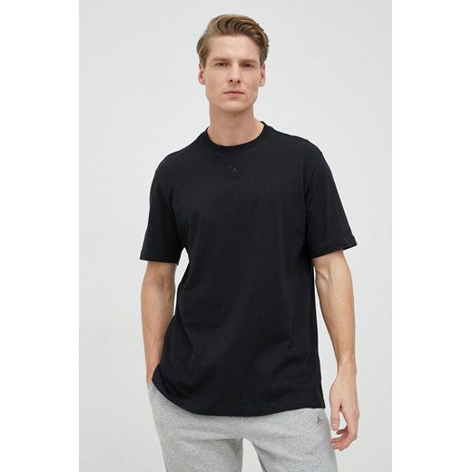 adidas t-shirt bawełniany kolor czarny gładki IC9793 ze sklepu ANSWEAR.com w kategorii T-shirty męskie - zdjęcie 148599141