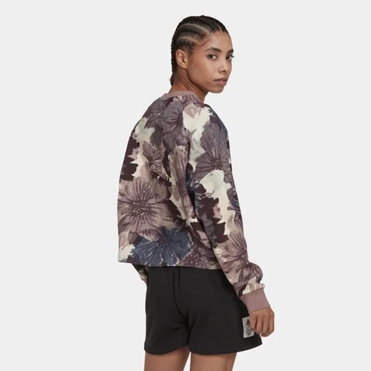 Bluza damska Adidas w sportowym stylu krótka w kwiaty 