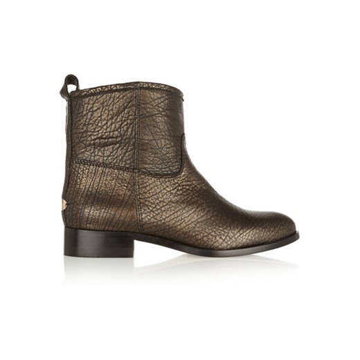 Harley metallic textured-leather ankle boots