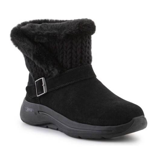 Buty Skechers Go Walk Arch Fit Boot True Embrace W 144422-BBK czarne ze sklepu ButyModne.pl w kategorii Śniegowce damskie - zdjęcie 148606630
