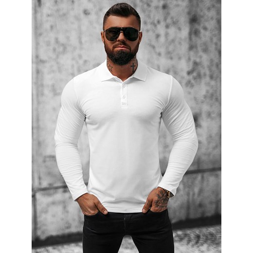 Longsleeve męski biały OZONEE O/B263 Ozonee M wyprzedaż ozonee.pl