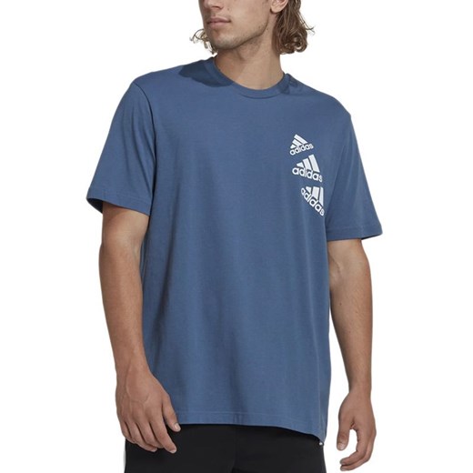 Koszulka adidas Essentials BrandLove HL9381 - niebieska ze sklepu streetstyle24.pl w kategorii T-shirty męskie - zdjęcie 148611521